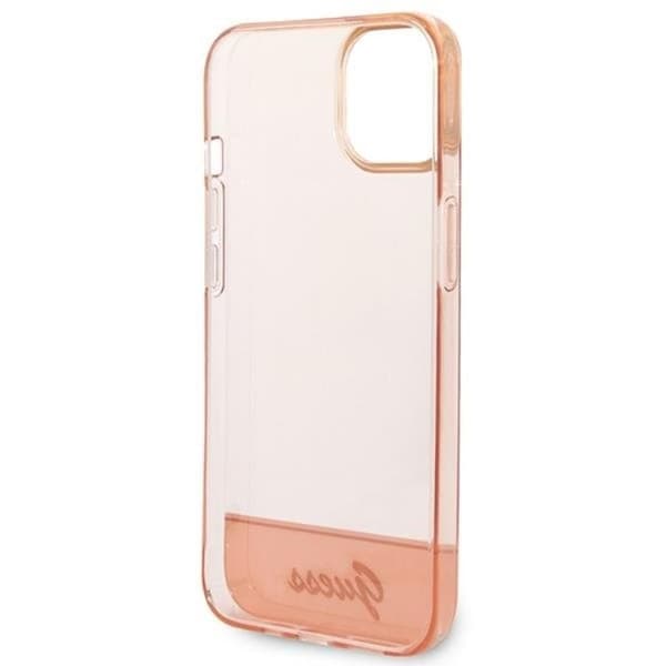 GUESS iPhone 14 Plus Kuori Translucent - Pinkki Rosa