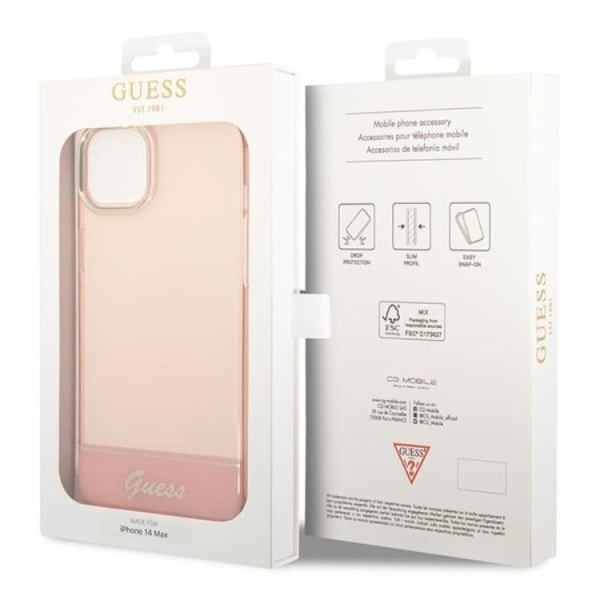 GUESS iPhone 14 Plus Kuori Translucent - Pinkki