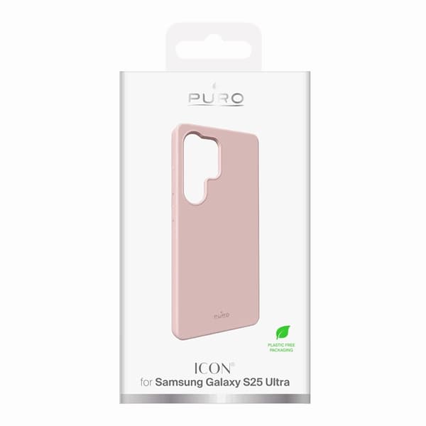 Puro Telefontaske til Galaxy S25 Ultra Icon Silikone - Lyserød Rosa