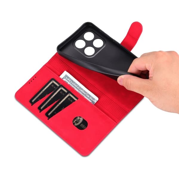 AZNS Xiaomi 17 Plånboksfodral Konstläder - Röd