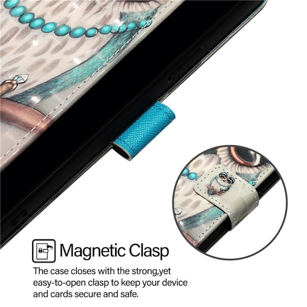 iPhone 16 Pro Plånboksfodral Printing Pattern Med Rem Grå