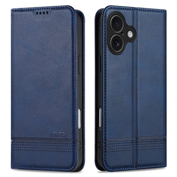 AZNS iPhone 17 Plånboksfodral Konstläder - Blå
