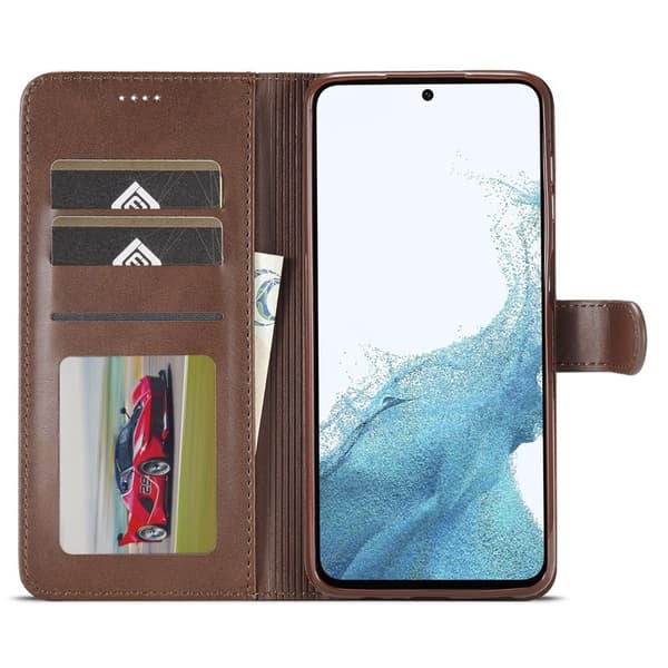 LC.IMEEKE Samsung Galaxy A35 5G Plånboksfodral Konstläder - Brun