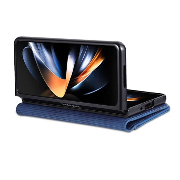 AZNS Samsung Galaxy Z Fold5 Plånboksfodral Konstläder - Blå