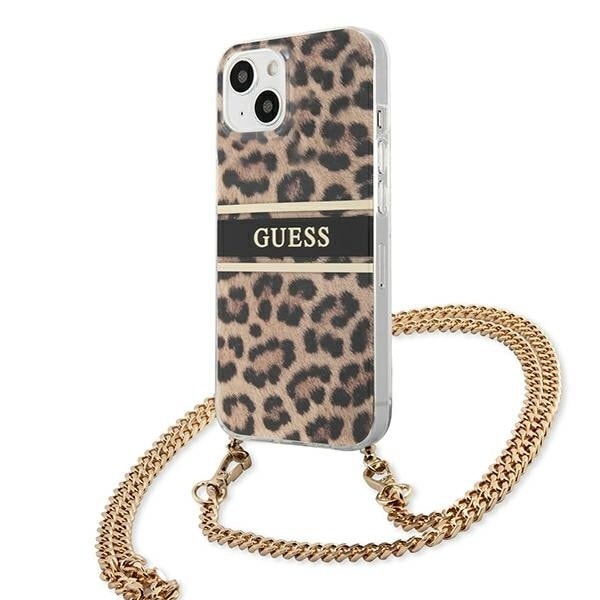Guess Gold Strap Skal iPhone 13 Mini - Leopard