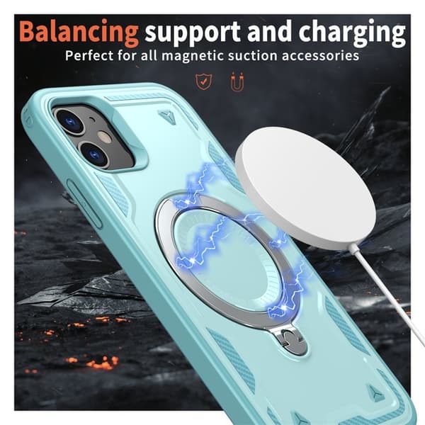 Mobilskal till iPhone 11 / XR Plast Militärskydd Kickstand - Blå