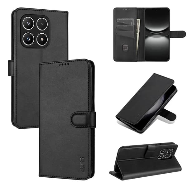 AZNS Xiaomi 17 Plånboksfodral Konstläder - Svart