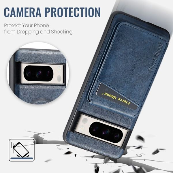 FIERRE SHANN 025 Google Pixel 8 Pro Fodral PU+TPU - Blå
