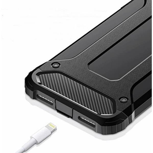 iPhone X/XS Kuori Forcell Armor Kova Muovi - Musta Black