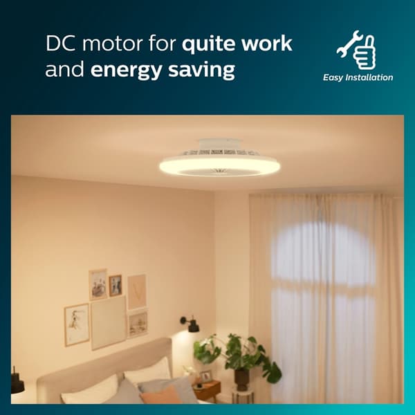 Philips Amigo Loftsventilator med LED-belysning Varm/kold hvid 4000 lm Vit
