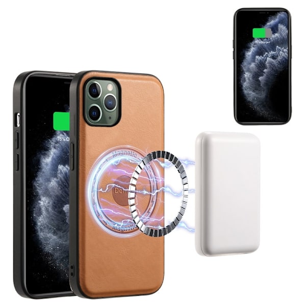 DENIOR Mobilskal till iPhone 11 Pro PU Läder + PC + TPU Khaki