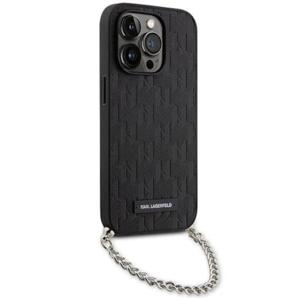 KARL LAGERFELD iPhone 14 Pro Mobilskal Monogram Chain Svart