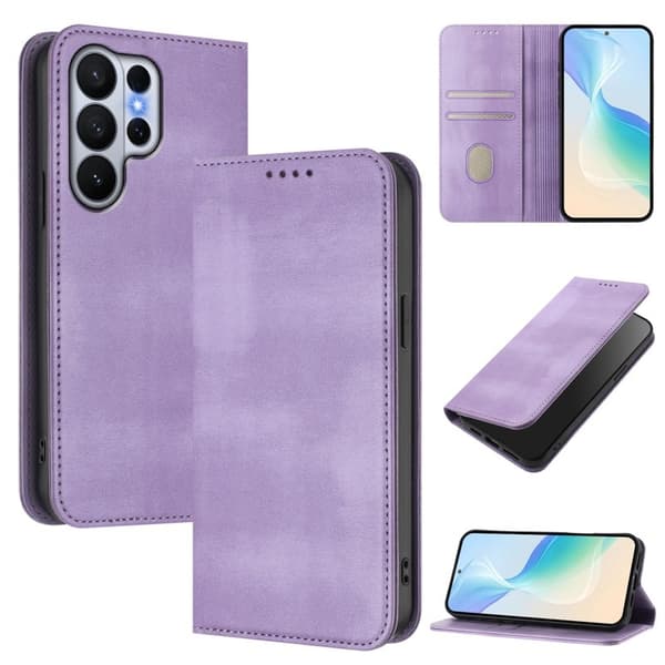 Samsung Galaxy S26 Ultra Plånboksfodral Konstläder RFID Skydd - Lila