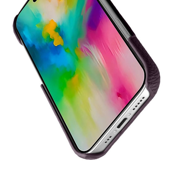 MELKCO Mobilskal till iPhone 16 Pro Max Äkta Läder PC Lila