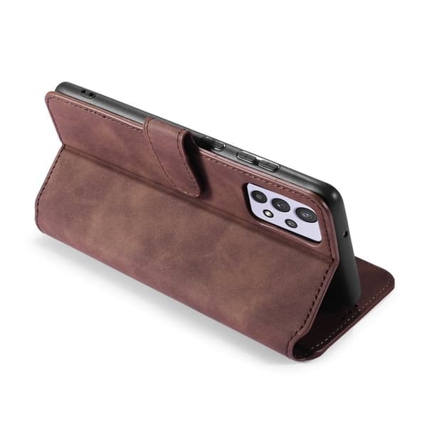 DG.MING Retro Plånboksfodral Konstläder för Samsung Galaxy A32 5G - Brun