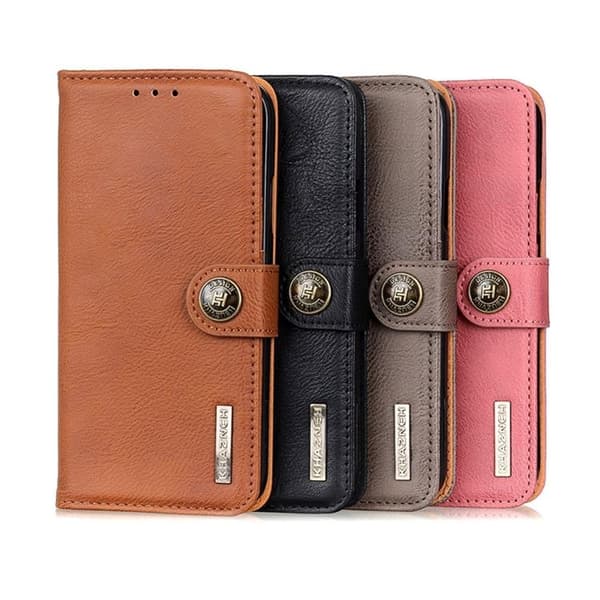 KHAZNEH Textured PU Läder Plånboksfodral Xiaomi 12 Pro - Rosa Rosa