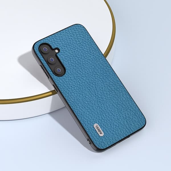 ABEEL Samsung Galaxy S23 FE Plånboksfodral Äkta Läder Blå