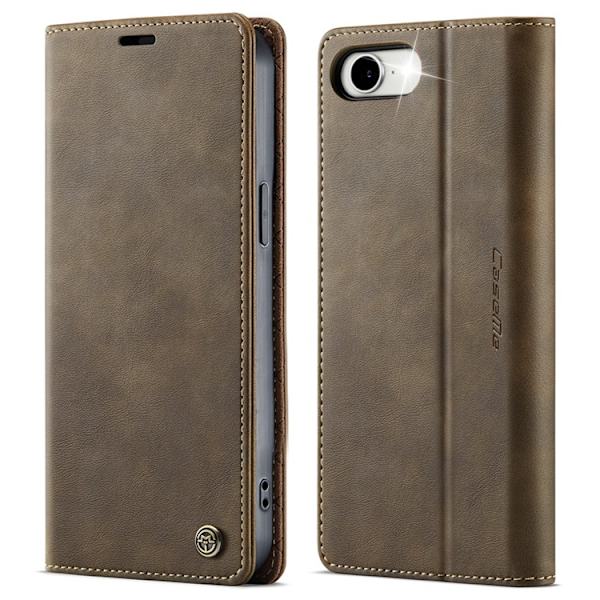 Caseme iPhone 16e Plånboksfodral RFID Blocking - Coffee Brun