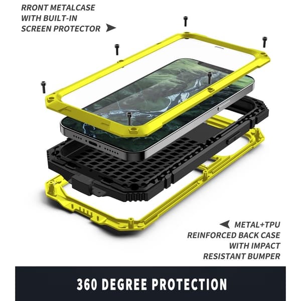 R-JUST Mobilskal till iPhone 12 Pro Max Shockproof Gult Fodral