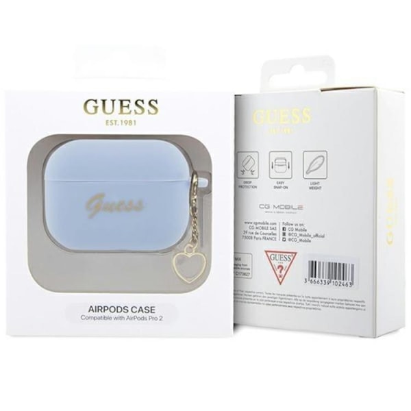 Guess Airpods Pro 2 Skal Charm Heart Collection - Blå