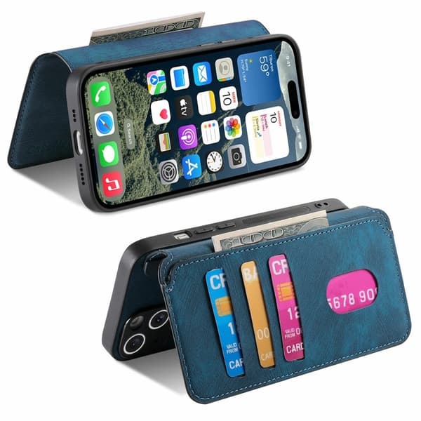 CASENEO MW-03 iPhone 17 Plånboksfodral Konstläder - Blå