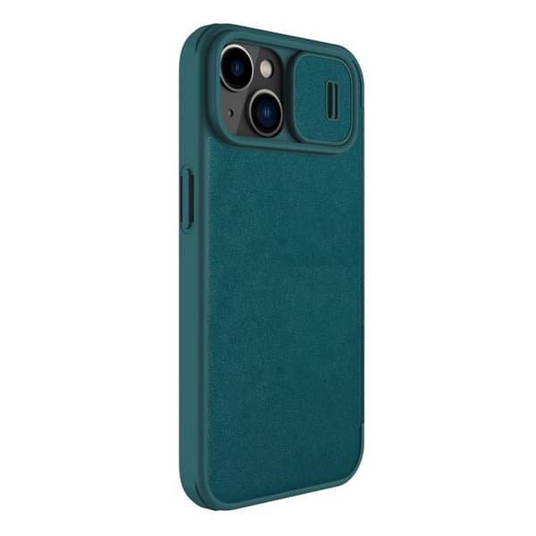 Nillkin iPhone 14 Plus Lompakkokotelo Qin Pro Nahka Plain - Exuberant Vihreä Grön