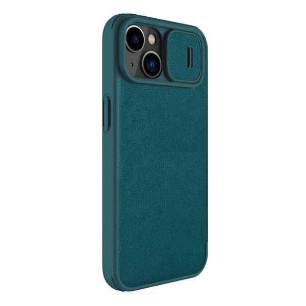 Nillkin iPhone 14 Plus Plånboksfodral QinPro Läder Plain - Exuberant Grön Grön
