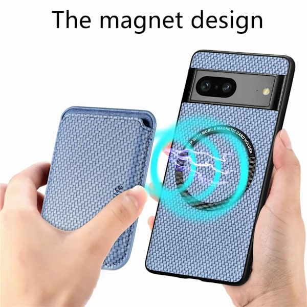 Google Pixel 7A Mobilskal Korthållare Detachable - Blå