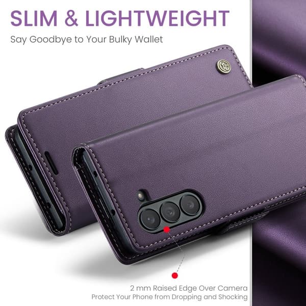CASEME Plånboksfodral Konstläder för Samsung Galaxy Z Fold5 5G - Lila