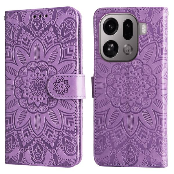 Oppo Find X9 Pro 5G Kortfack Plånboksfodral Konstläder - Lila