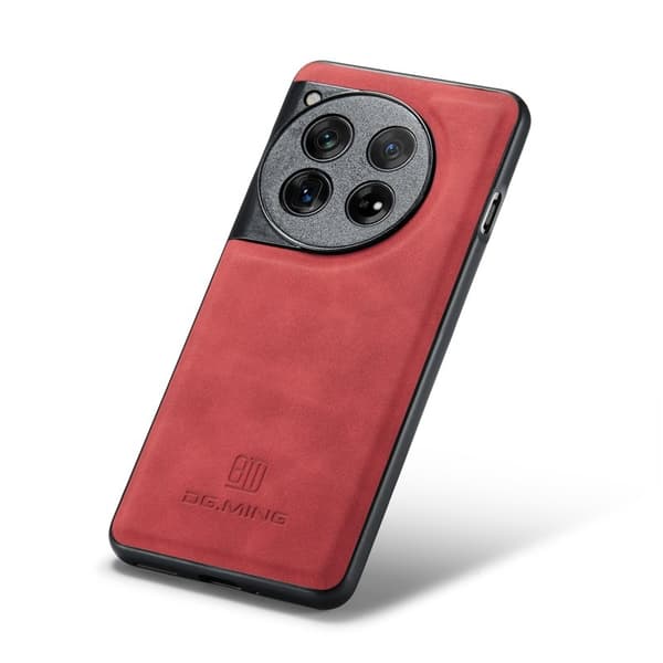 DG.MING Mobilskal till OnePlus 12 5G Läder+PC+TPU Stöttålig Röd