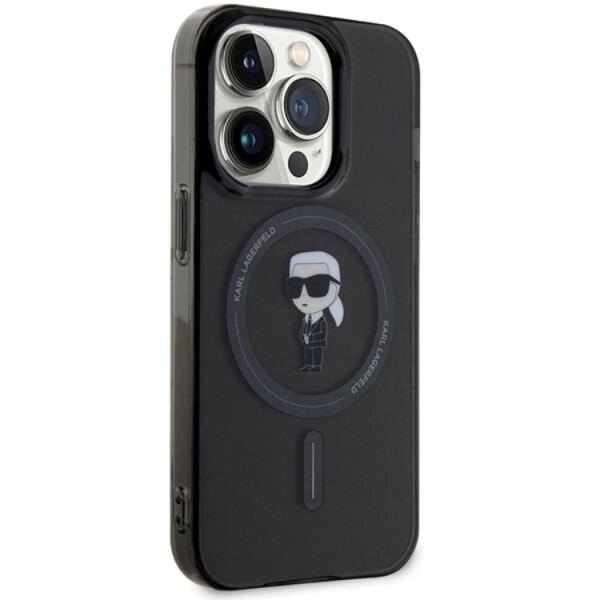 Karl Lagerfeld iPhone 14 Pro -puhelinkotelo Magsafe IML Ikonik - Musta