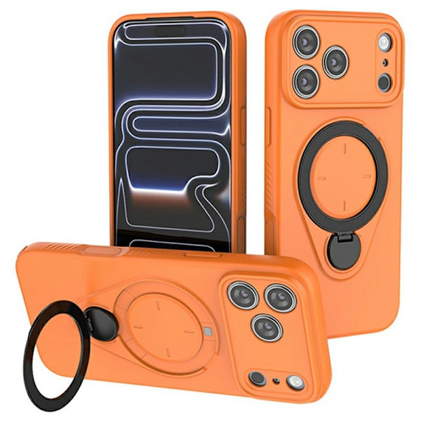 Mobilskal till iPhone 17 Pro Max MagSafe Rotating Kickstand TPU PC - Orange Orange