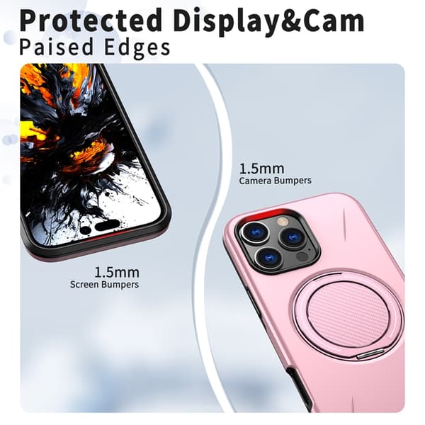 Mobilskal till iPhone 16 Pro MagSafe Rotating Kickstand TPU + PC Rosa