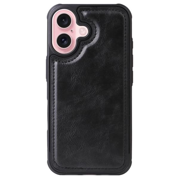iPhone 17 Konstläder Plånboksfodral Detachable Zipper - Svart Svart