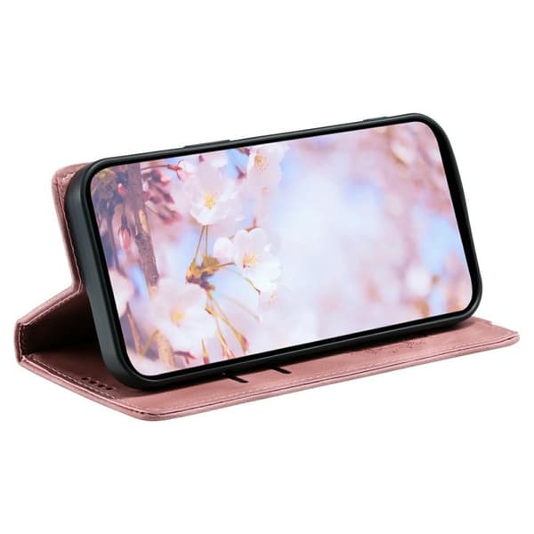 Samsung Galaxy S26 Plånboksfodral Magnetisk Stängning Konstläder Roséguld