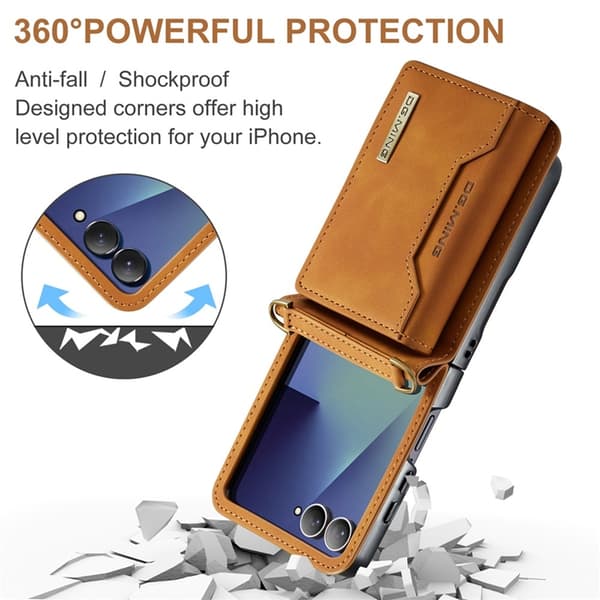 DG.MING Mobilskal till Galaxy Z Flip 7 Detachable M2 - Brun Brun