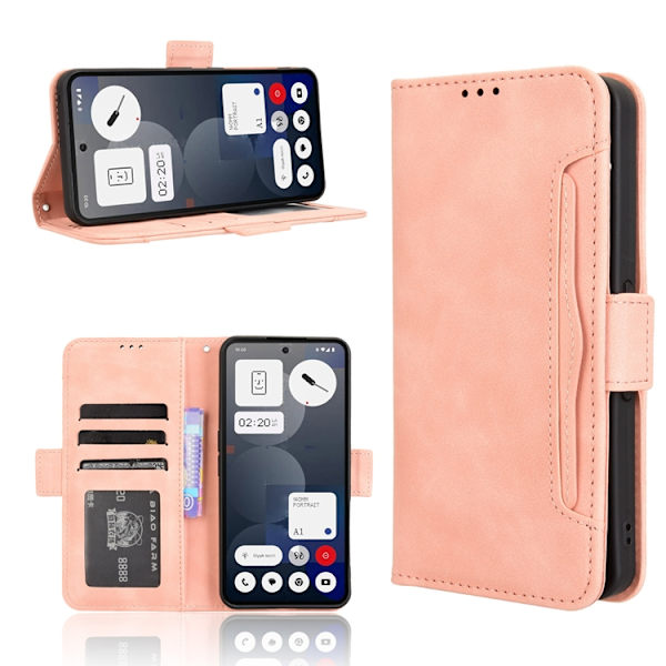 Nothing Phone (3a) Pro Plånboksfodral Läder - Rosa Rosa