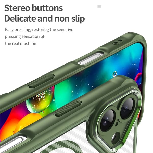 Mobilskal till iPhone 17 MagSafe Carbon Fiber - Grön Grön