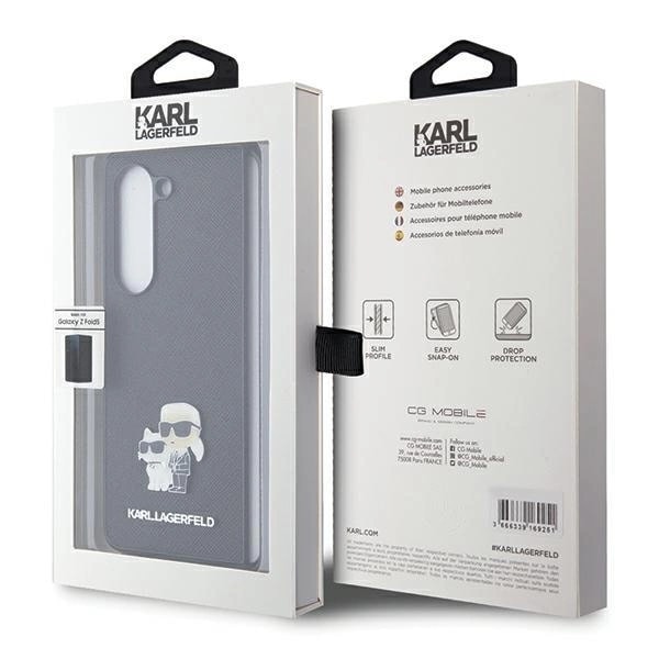 Karl Lagerfeld Galaxy Z Fold 5 Mobilskal Karl & Choupette Pin Svart