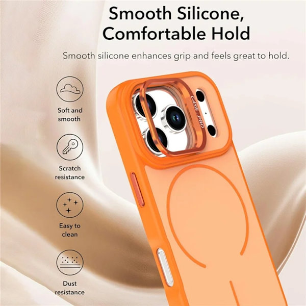 Mobilskal till iPhone 17 Pro Max MagSafe Skin-Touch Kickstand - Grå Grå