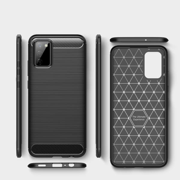 TPU Carbon Cover Galaxy A02S - Sort Black