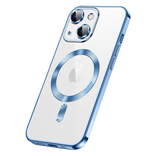 SULADA iPhone 15 Plus Skal MagSafe TPU och Härdat Glas - Blå