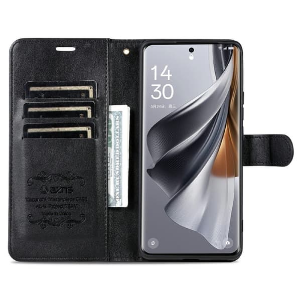 AZNS Xiaomi 14T Plånboksfodral Anti-Scratch Konstläder - Svart