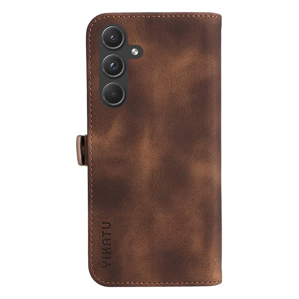 YIKATU Samsung Galaxy A55 5G Konstläder Plånboksfodral PU Flip - Brun