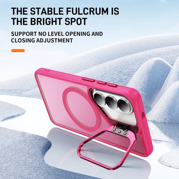 Mobilskal för Samsung Galaxy S26 Plus Magnetiskt Kickstand PC + TPU - Rosa