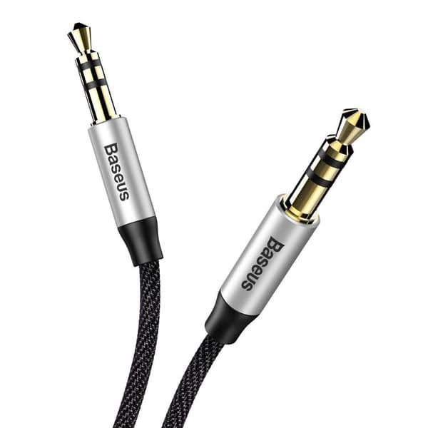 Baseus Stereo AUX Audio 3,5 mm Mini Jack 1m Silver/Svart Black