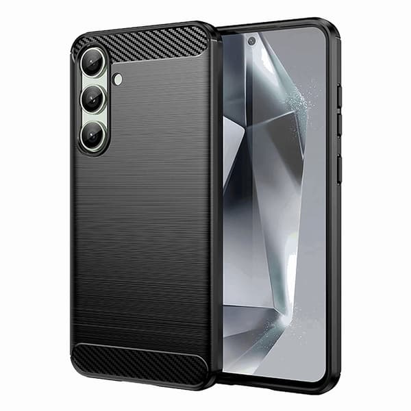 Telefontaske til Galaxy S24 FE Carbon Fleksibel - Sort Black