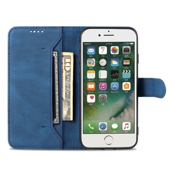 AZNS iPhone SE (2022)/SE (2020)/8/7 Plånboksfodral Konstläder - Blå