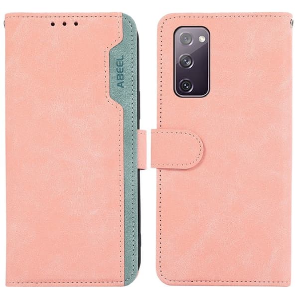 ABEEL Samsung Galaxy S20 FE Konstläder Plånboksfodral RFID-Skydd - Rosa